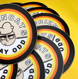 FrizNoats, FrizNoats Stickers, Stay Odd, FrizNoats Knox, Retro Sticker, die cut stickers, photoshoot, stickers